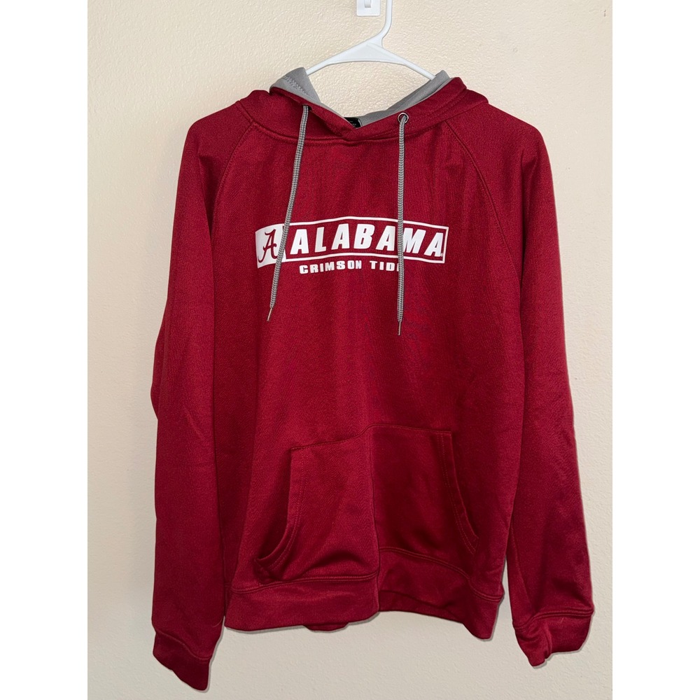 Colosseum Alabama Crimson Tide Hoodie Mens Medium Red Grey Pullover NCAA
